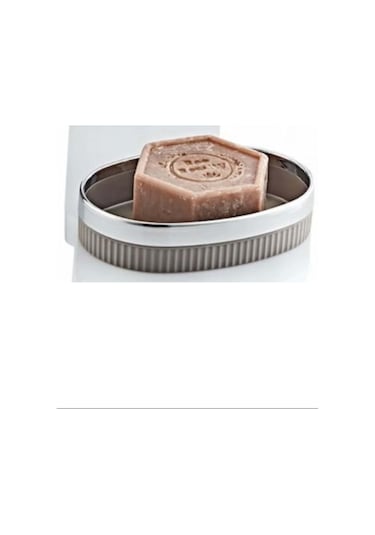 Mimoza Çizgili Krom Katı Sabunluk 1 Adet Royaleks-y-876 Çok Renkli