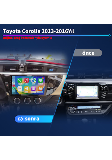 Toyota Corolla 2013-2016 Yıl Multimedya 8-128 Gb Navigasyon
