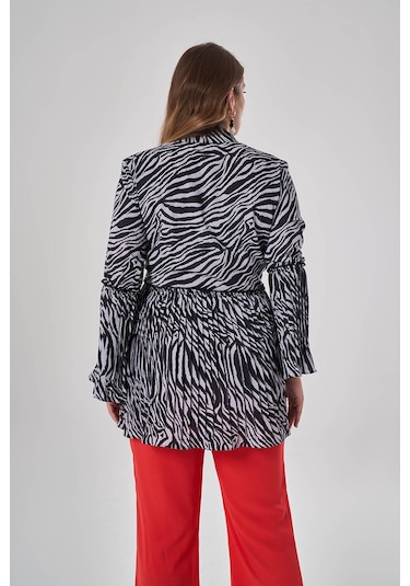 Mizalle Zebra Desenli Tunik Çok Renkli