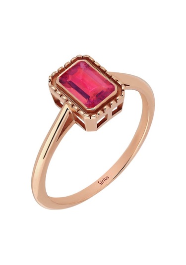 Sirius Oktagon Kesim Pembe Turmalin Tektaş Yüzük 0802R0025