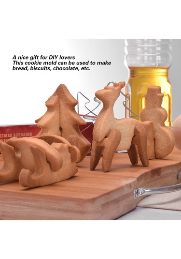 Shineyee 18 Parça Noel Pembeği Kalıbı Seti - Paslanmaz Çelik 3d Ev, Kar Tanrısı, Ağaç Şekilleri - Hamur, Bisküvi, Çikolata İçin Dıy Fırın Malzemesi Diğer