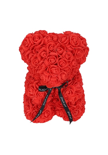 Shineyee Kırmızı Pe Gül Bebek Ayı, Canlı Görünüm, Ev Dekorasyonu, Sevgililer Günü Hediyesi, 25cm Boyut, Kaliteli Ve Çevre Dost Malzeme İle El Yapımı