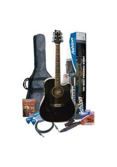 Ashton Spd25Ceq Bk Elektro Akustik Gitar Seti + Kılıf