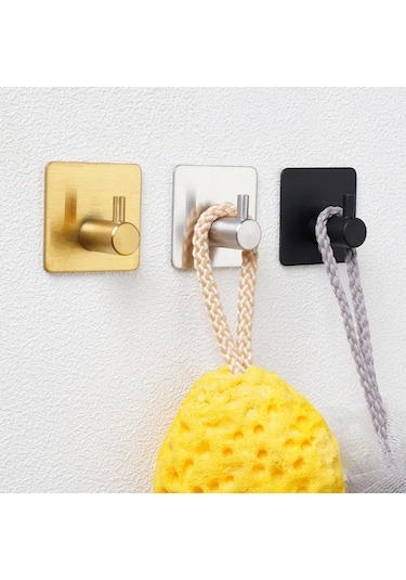 Yapışkanlı Metal Banyo Eşya Askılığı Al4619 1 Adet Gold