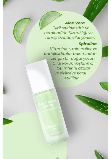 Muldream Deep Calming Aloe ve Spirulina Serum 40 ML