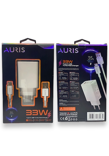 Auris ARS-CH33 33 W USB To Type C Kablolu Turbo Hızlı Şarj Aleti