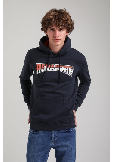 Kapüşonlu Lacivert Slim Fit Hoodie 23fwm64058 Lacivert