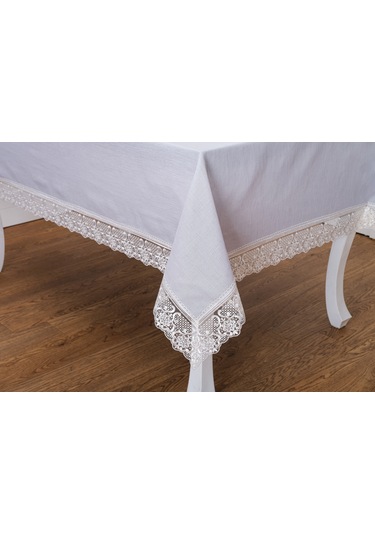 Finezza Gilda Lüx Dantelli Simli Kumaş Gri Masa Örtüsü  160x220 cm -1469
