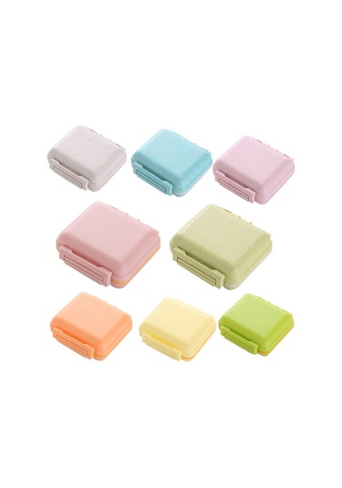 Sones Js0018 Buğday Taşınabilir Mühürlü Hap Kutusu 6 Bölmeli Hap Sağlık Bakım Kutusu Pembe