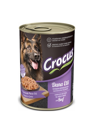 Crocus - 979 - Yetışkın Köpek Dana Etlı Yaş Mama 400 Gr X - Zengemtr - 4 Adet