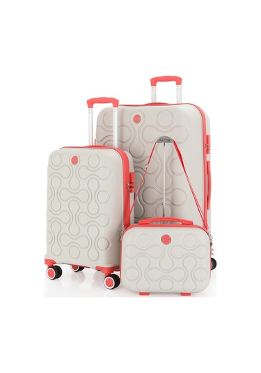 Mçs Polipropilen 3lü Valiz Seti Büyük & Kabin & Makyaj V376 S23sy1000053-set 00435 3'lü Set Çok Renkli