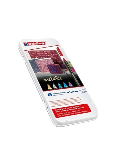 Supertrend 1200 Grafik Kalemi Seti 6 Renk Metalik Renkler Metal Kutulu Görsel Rengi