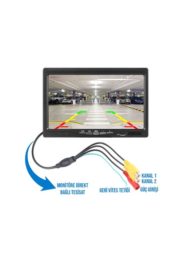 Obus Ev-m500e Ecoview Çift Video Girişli Güneşlikli Analog 7 Inch Araç Monitörü