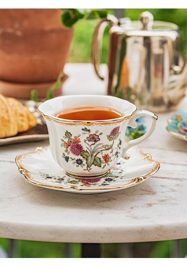 Roomi Seramik Çay Takımı 250 Ml, Fincan Ve Tabak Seti 245121629 Beyaz