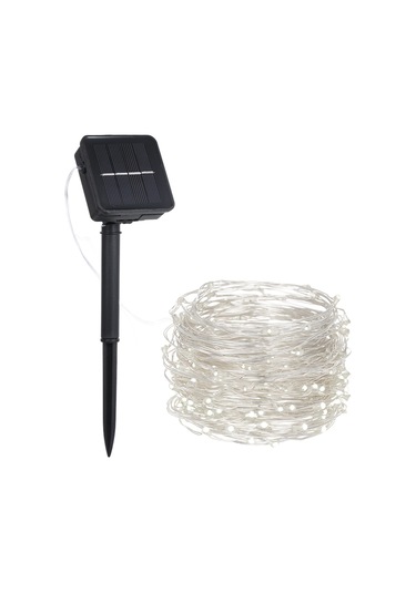 Hombey Kırmızı Güneş Enerjili Bakır Tel Işık Zinciri, 2 Metre 20 Led, 8 Işık Efekti, Çimen Ve Bahçe Için, 1.2w Beyaz