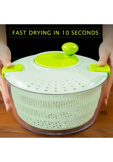 Geeroyoo Manuel Marul Kurutucu D650 - Büyük Kapasiteli Sebze Meyve Salata Süzgeci Beyaz