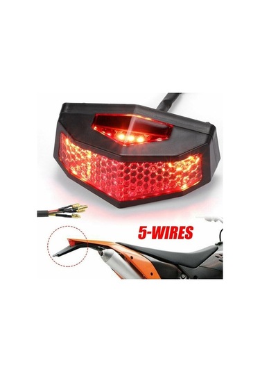 Didadodo 5 In 1 Motosiklet Led Sinyaller, Fren Lambası, Plaka, Kırmızı Altın Küçük Boyutlu Altın