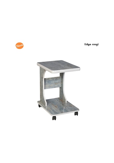 Eliusta_Ticaret Eliusta %100 Mdf Tekerlekli C Yan Sehpa Koltuk Yanı Sehpa -Fırsat