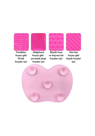 Pratik Kolay Makyaj Fırçası Temizleme Matı Aparatı Aleti Küçük 4 Diğer