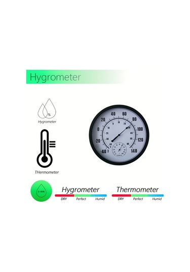 Boatshop1 Th9350pb-tw 25 Cm Akrilik Asılı Termometre Higrometre Ev Ofis İç Mekan Sıcaklık Nem Ölçer -40f 140f
