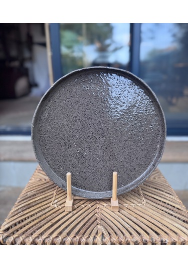 Argile Rouge Büyük Servis Tabağı El Yapımı Stoneware Antrasit