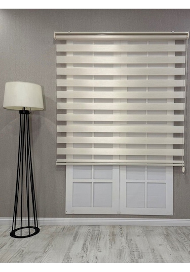 Donatti Bambu Zebra Stor Güneşlik Perde Krem Krem