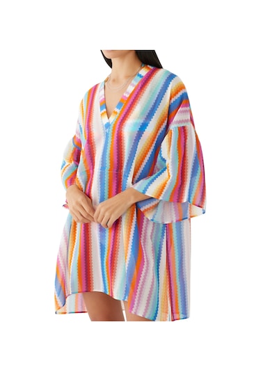 Missoni Yazlık Kaftan - Kırmızı Çok Renkli