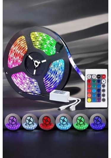 Bfs Led Işık 5 Metre Şerit Led Rgb Işıklı Çok Renkli
