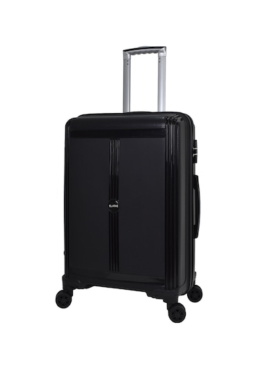Elatae Premium Polipropilen Orta Boy Kırılmaz Valiz Siyah V303 Siyah
