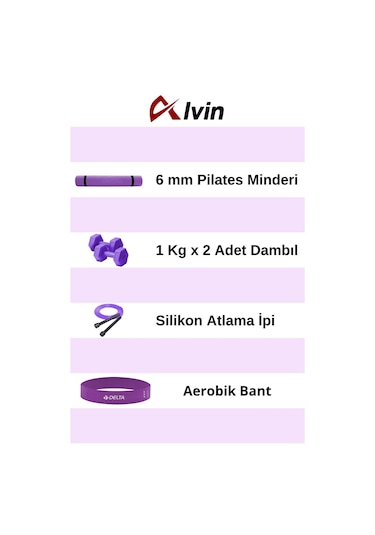Pilates Seti - Tam Ekipman Ile Evde Fit Kalın Thm-0000010, One Size Beyaz - Pembe