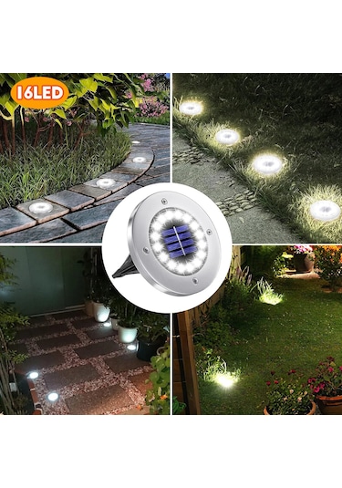 Hishopping12 Led Güneş Enerjili Bahçe Işıkları - Su Geçirmez Dış Mekan Aydınlatma, Çim Ve Yollar İçin 51-60waçık Sarı Açık Sarı