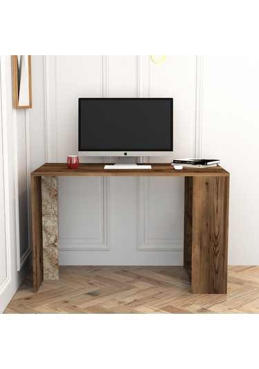 Variant Lima Çalışma Masası Ve Kitaplık Takımı - Ceviz / Beyaz Me Ceviz