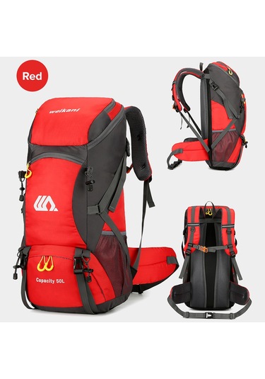 Weikani-50l Suya Dayanıklı Yürüyüş Sırt Çantası Açık Spor Sırt,kırmızı Kızıl Kırmızı