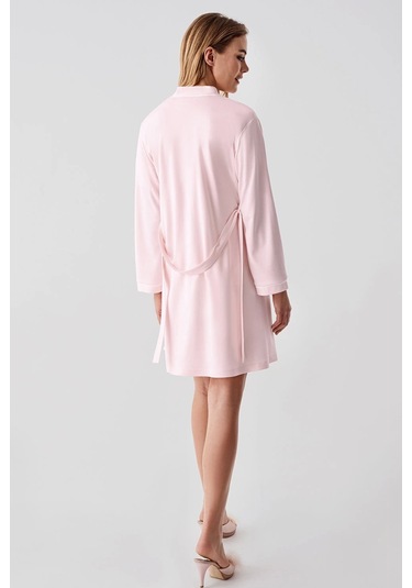 Freshness 324 Kadın 4'lü Sabahlıklı Şorlu Pijama Takımı Pembe