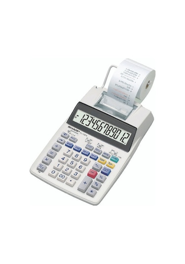 Sharp El-1750v 12 Hane Şeritli Hesap Makinesi Beyaz - Gri