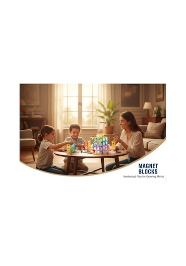 Magnet Blocks 84 Parça Manyetik Renkli Yapı Blokları Oyunu - Kaliteli Abs Plastik Güçlü Mıknatıs
