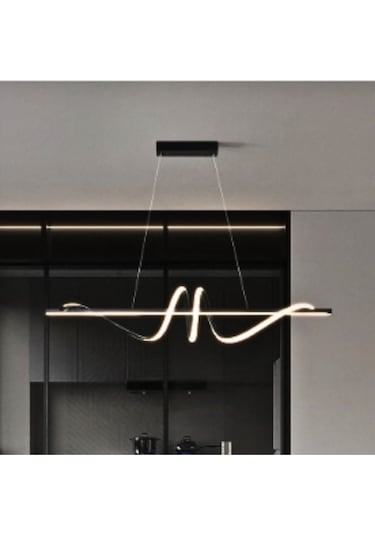 Peri Siyah Kasa Modern Tasarım Beyaz Ledli Sarkıt Avize Siyah