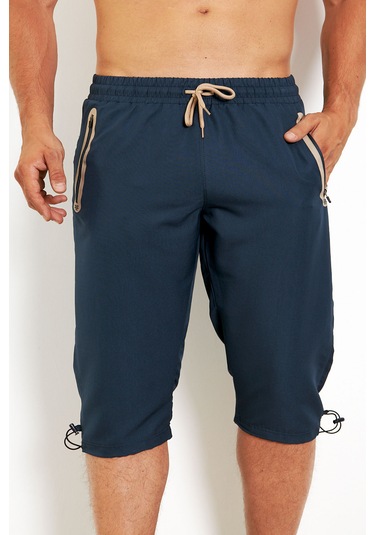 Enricoferry Erk Lacivert Hızlı Kuruyan Büyük Beden Kapri Edy2524b Lacivert