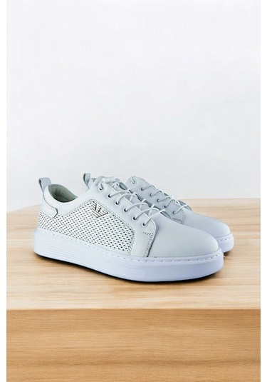 Ktty05 Hakiki Deri Yumuşak Esnek Lastik Bağcıklı Ortopedik Erkek Ayakkabı Beyaz