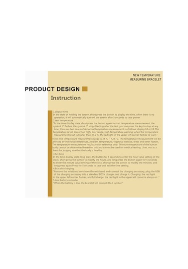 Leezsing Siyah Akıllı Bileklik - 24 Saat Sıcaklık Monitörü, Led Ekran, Manyetik Şarj, 25 Gün Pil Ömrü