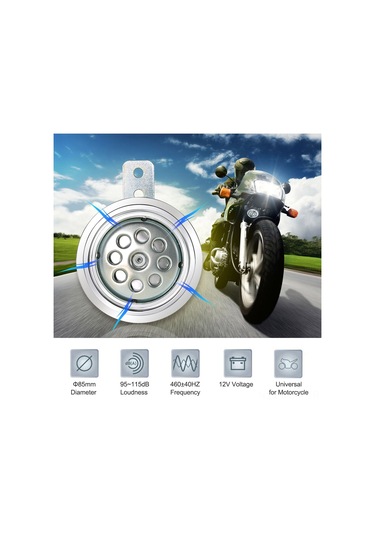 Suofeng 12v Motosiklet Hoparlörü, 115db Yüksek Ses, Su Geçirmez, Universal Uyumlu, Abs+metal, Dl128h Modeli - 1 Adet