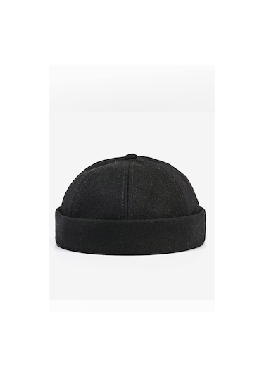 Kışlık Yeni Stil Yün Takke Retro Hip-Hop Docker Şapka-Standart-Siyah