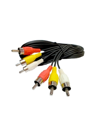 3Rca To 3Rca Tos Görüntü Ses Kablosu Erkek Erkek Scart Tv