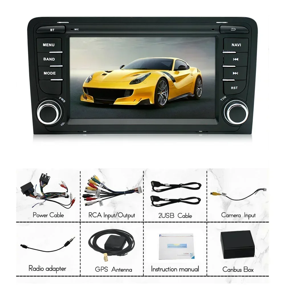 7 İnç Audi A3 Uyumlu Android Carplay 4 Gb Ram 64 Gb Hafıza Multimedya Arka Kamera  7"
