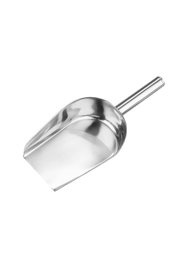 Leezsing 8 İnç Çelik Kova: Çok Amaçlı Buz, Un, Tahıl Ve Çay Kovalı - Gümüş Renkli Ergonomik Kollü 500 Adet/kutu Gümüş