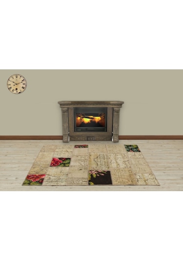 Modern Klasik Patchwork Eskitme Halı 120 180