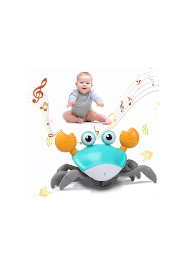 Emeklemeye Yardımcı Sensörlü Yengeç Şarjlı Oyuncak Mega Yengeç - Mavi Yengeç