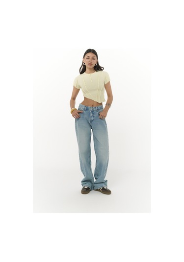 Norris Asimetrik Sarı Crop Sarı