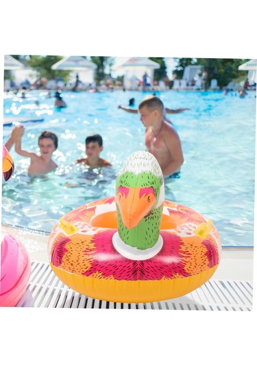 Pembe Çocuk Yüzme Teknesi Şişme Hayvan Bebek Şamandıra Çocuklar Açık Sarı