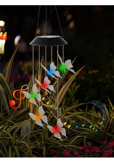 Greentech Güneş Enerjili Renk Geçişli Kristal Kelebek Aydınlatma / GT-SL08